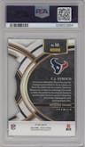 C.J. Stroud from the 2023 Panini Select set featuring a Die Cut Red and Yellow Prizm parallel graded by PSA and given an overall grade of 10.