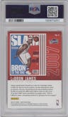 LeBron James from the 2020-21 Panini NBA Hoops set graded by PSA and given an overall grade of 9.