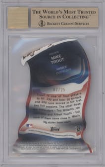 Mike Trout from the 2014 Bowman Chrome set graded by Beckett and given an overall grade of 9.5.