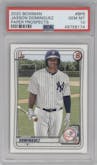Jasson Dominguez from the 2020 Bowman set graded by PSA and given an overall grade of 10.