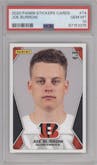 Joe Burrow from the 2020 Panini NFL Sticker & Card set graded by PSA and given an overall grade of 10.