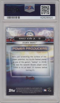 Ronald Acuna Jr. from the 2018 Bowman’s Best set graded by PSA and given an overall grade of 10.
