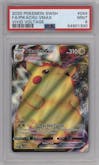 Pikachu VMAX from the 2020 Pokemon SWSH set graded by PSA and given an overall grade of 9.