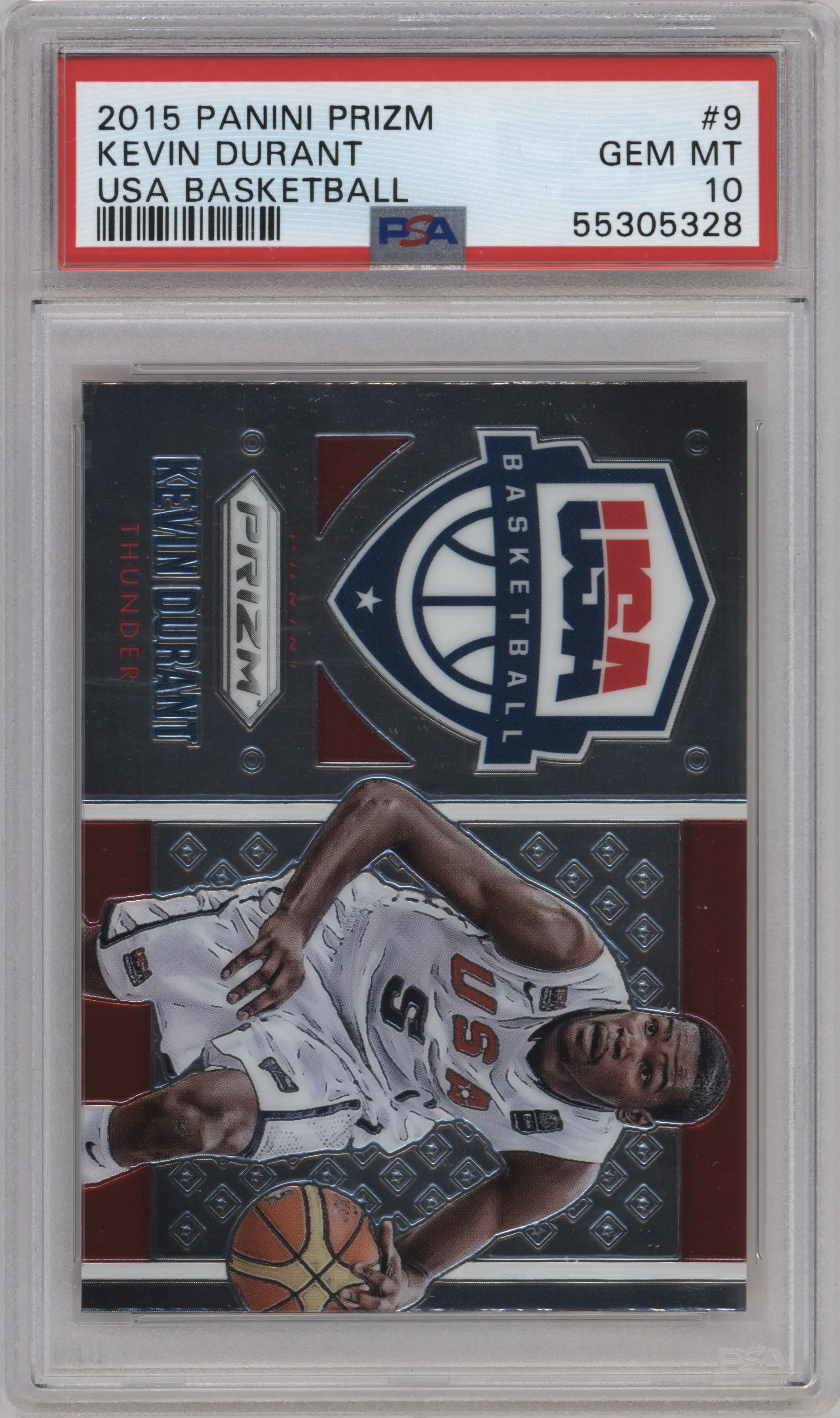 2015 Panini Prizm USA Basketball Kevin Durant PSA 10
