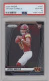 Jayden Daniels from the 2024 Panini Prizm set graded by PSA and given an overall grade of 10.