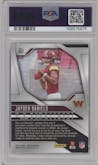 Jayden Daniels from the 2024 Panini Prizm set graded by PSA and given an overall grade of 10.