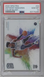 Anthony Edwards from the 2020-21 Panini Spectra set graded by PSA and given an overall grade of 10.