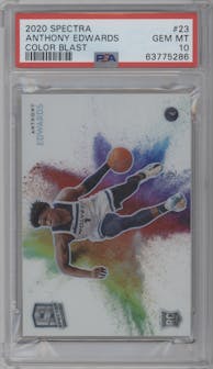 Anthony Edwards from the 2020-21 Panini Spectra set graded by PSA and given an overall grade of 10.