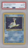Lapras from the 1999 Pokemon set graded by PSA and given an overall grade of 8.