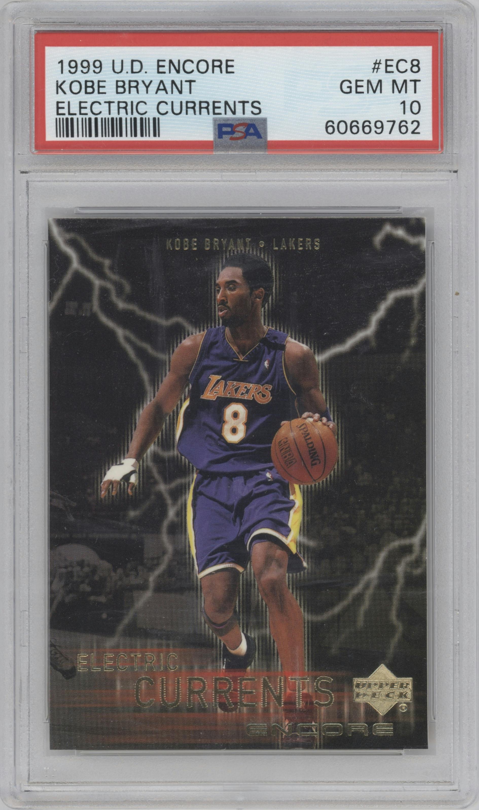 Kobe Bryant from the 1999-00 Upper Deck Encore set graded by PSA and given an overall grade of 10.