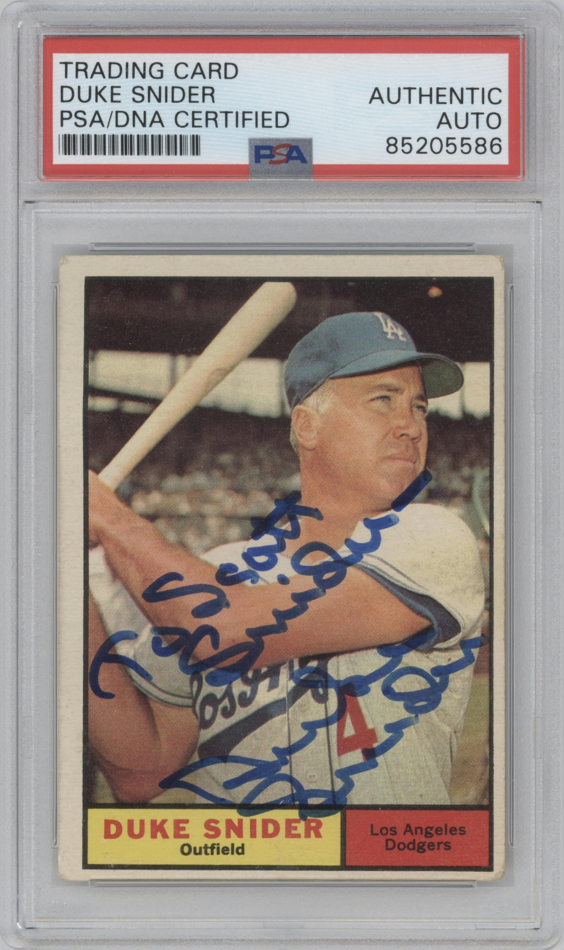 Duke Snider from the 1961 Topps set graded by PSA.
