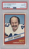 Cliff Harris from the 1976 Topps Wonder Bread set graded by PSA and given an overall grade of 10.