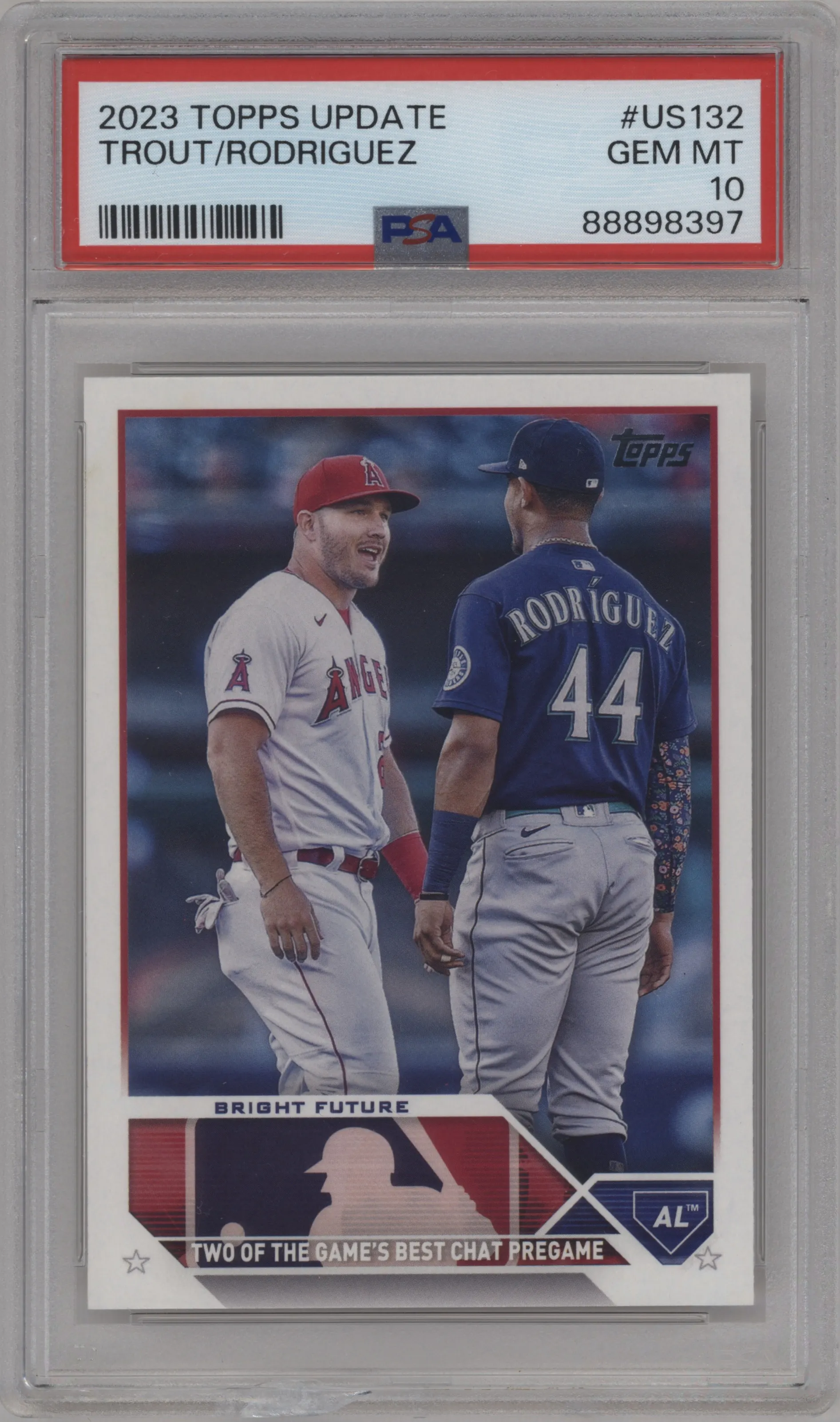 2023 Topps Update Mike Trout / Julio Rodríguez #US132 PSA 10