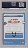 Anthony Richardson from the 2023 Donruss Optic set featuring a Holo parallel graded by PSA and given an overall grade of 10.