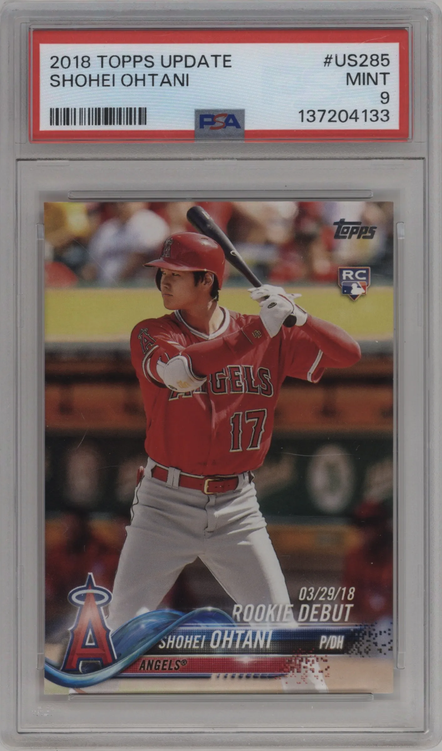 2018 Topps Update Shohei Ohtani PSA 9