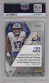 Puka Nacua from the 2023 Panini Phoenix set featuring a Lava parallel graded by PSA and given an overall grade of 10.