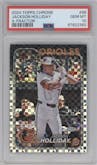 Jackson Holliday from the 2024 Topps Chrome set featuring a X-Fractor parallel graded by PSA and given an overall grade of 10.