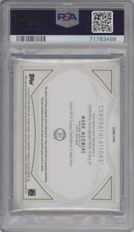Mark McGwire from the 2019 Topps Definitive Collection set graded by PSA and given an overall grade of 10.
