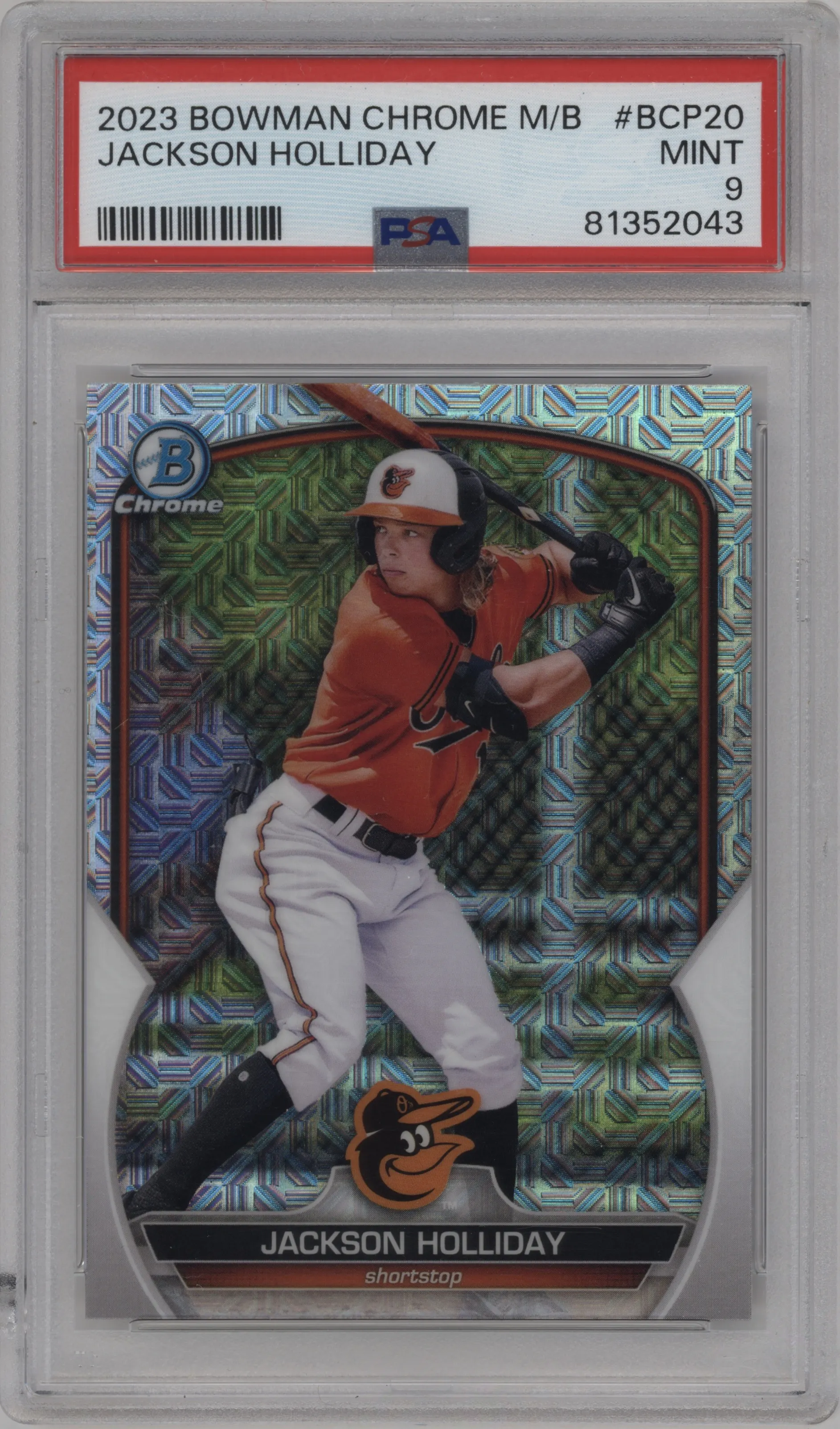 2023 Bowman Mega Box Chrome Jackson Holliday #BCP-20 PSA 9