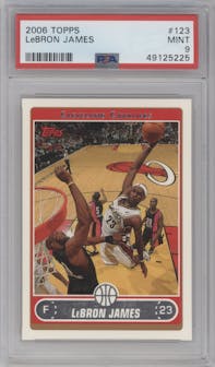LeBron James from the 2006-07 Topps set graded by PSA and given an overall grade of 9.