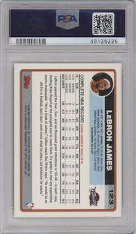 LeBron James from the 2006-07 Topps set graded by PSA and given an overall grade of 9.