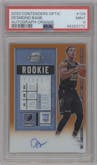 Desmond Bane from the 2020-21 Panini Contenders Optic set featuring a Orange parallel graded by PSA and given an overall grade of 9.