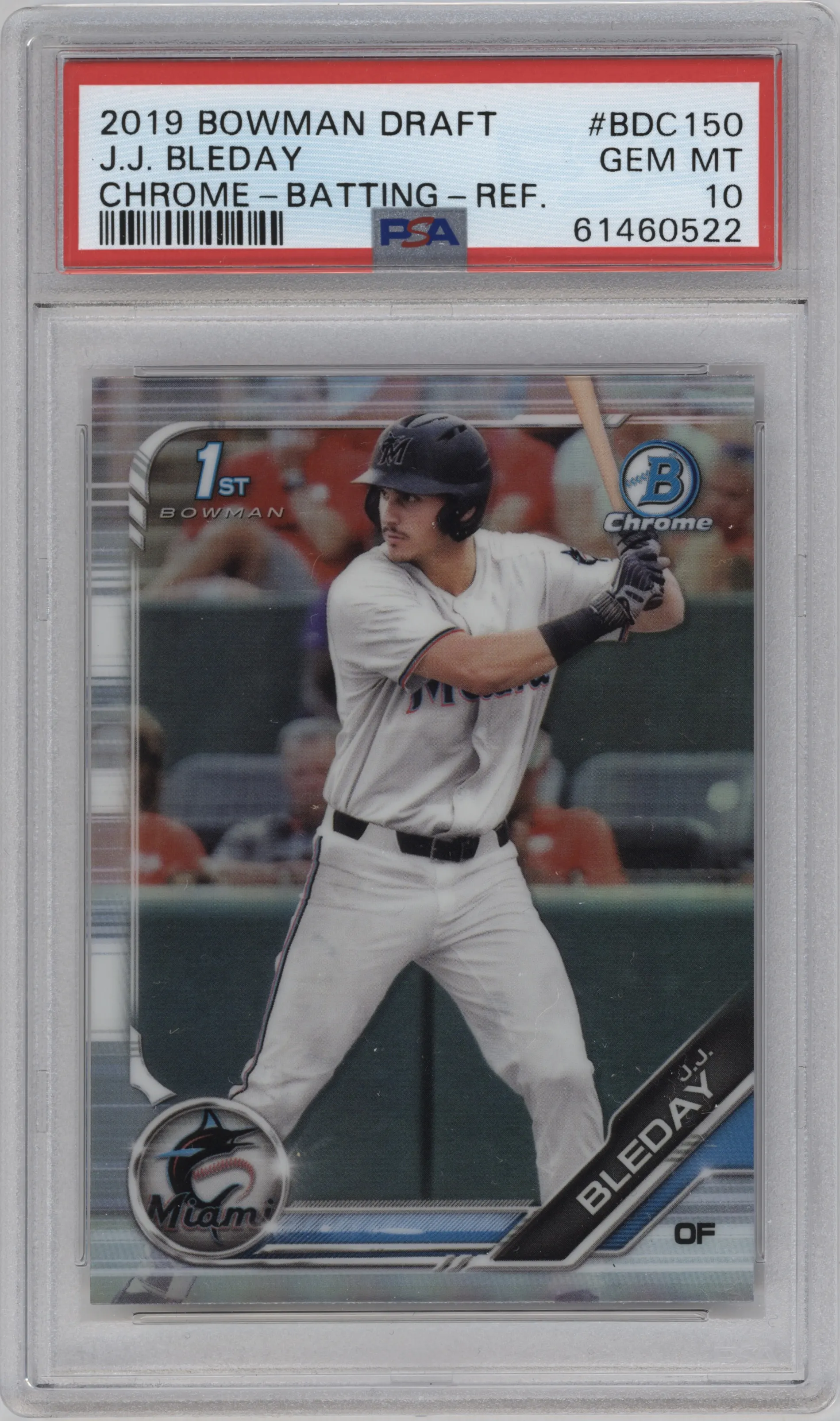 2019 Bowman Draft Chrome J.J. Bleday Refractor PSA 10