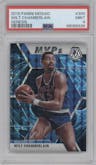 Wilt Chamberlain from the 2019-20 Panini Mosaic  set featuring a Genesis parallel graded by PSA and given an overall grade of 9.