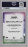 Michael Harris II from the 2023 Bowman's Best set graded by PSA and given an overall grade of 9.