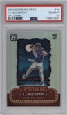 J.J. McCarthy from the 2024 Donruss Optic set graded by PSA and given an overall grade of 10.