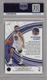 Stephen Curry from the 2022-23 Panini Donruss Optic  set featuring a Purple parallel graded by PSA and given an overall grade of 10.