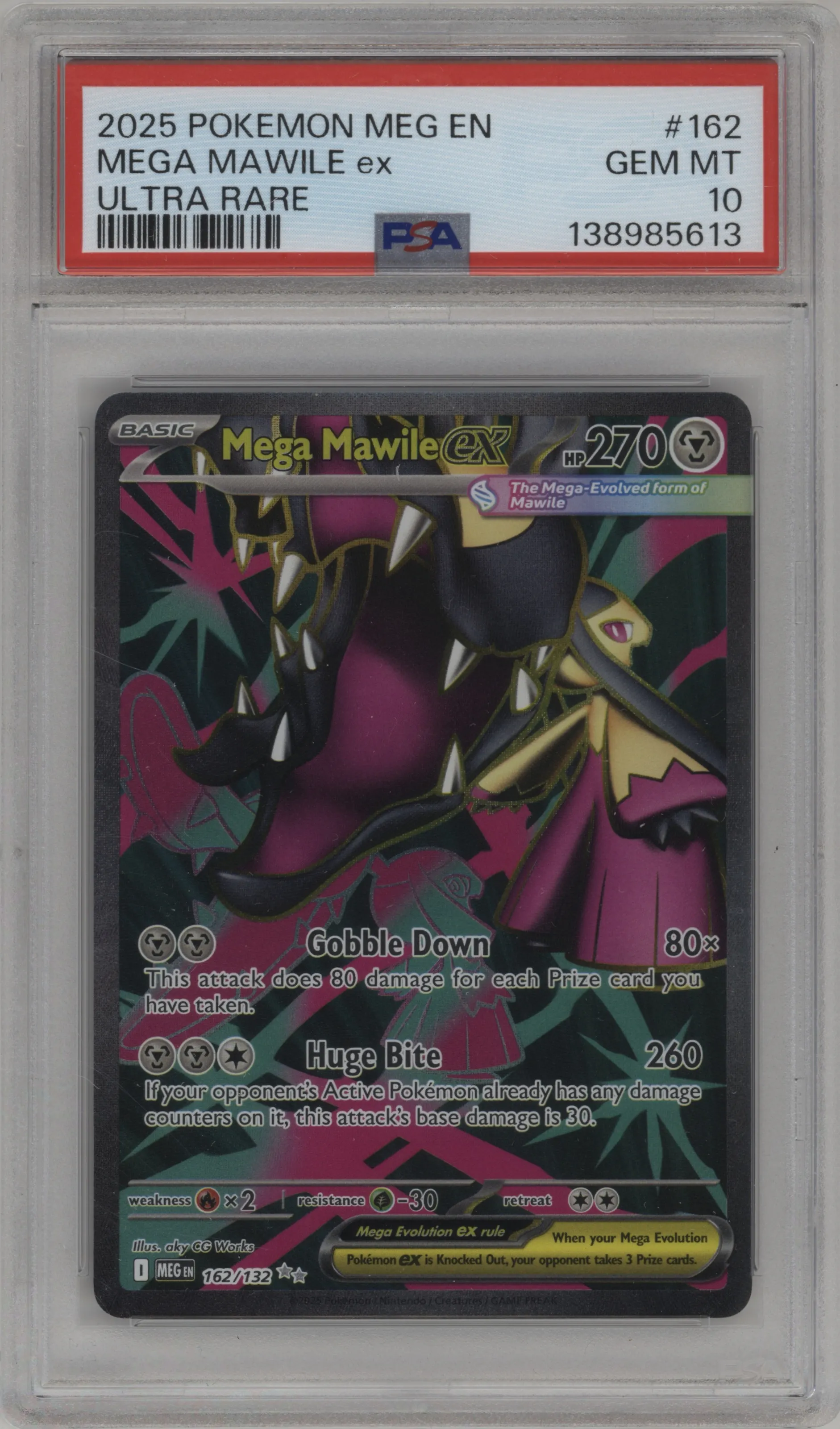 2025 Pokemon Mega Evolution Mega Mawile ex #162 PSA 10
