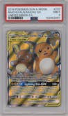 Raichu/Alolan Raichu GX from the 2019 Pokemon S&M  set graded by PSA and given an overall grade of 9.