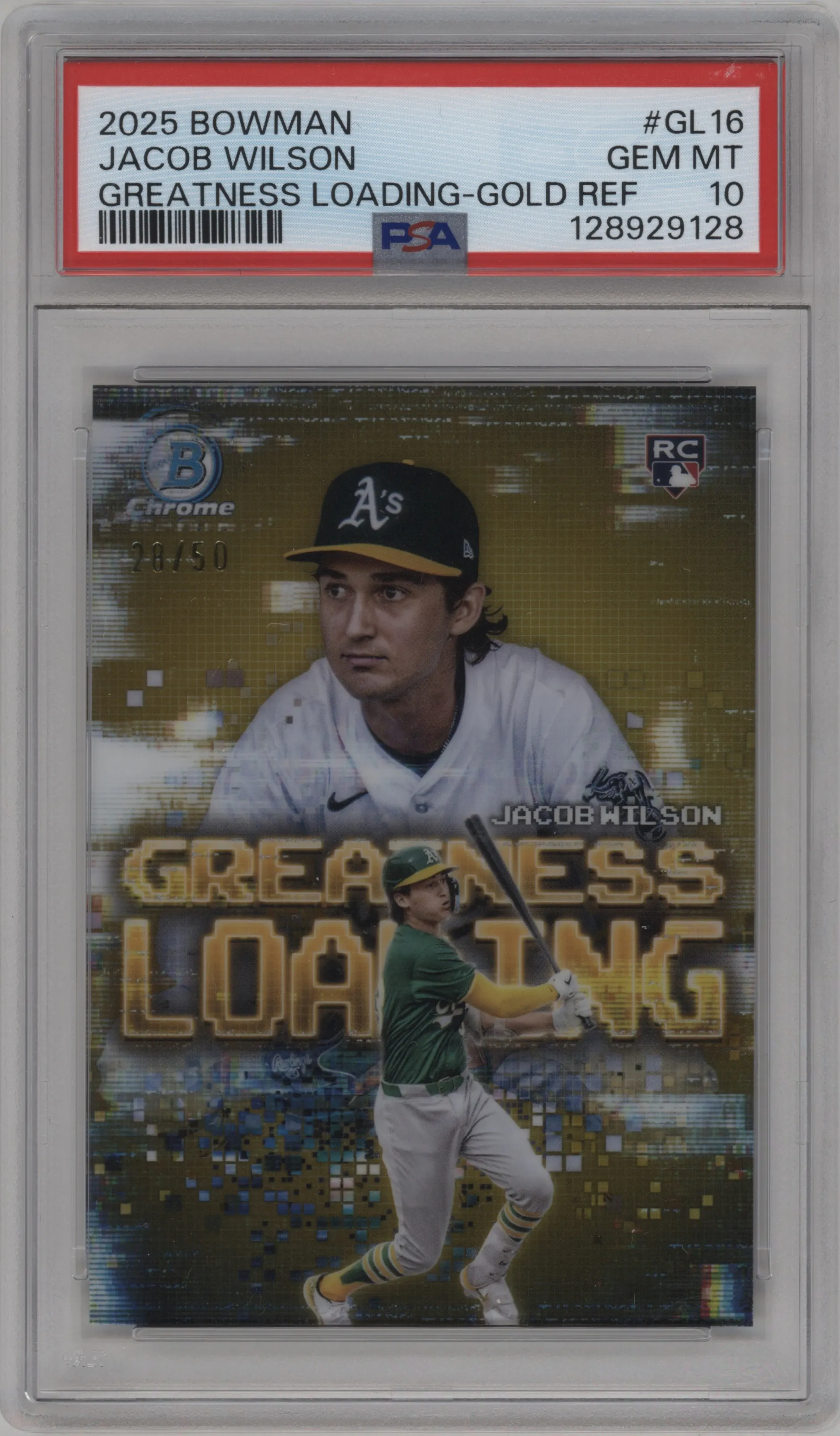 2025 Bowman Greatness Loading Jacob Wilson Gold Refractor PSA 10