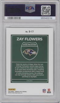 Zay Flowers from the 2023 Donruss Optic set graded by PSA and given an overall grade of 9.
