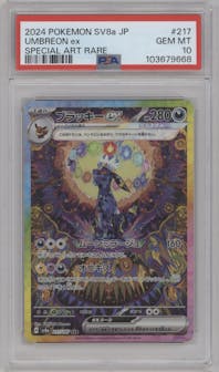 Umbreon ex from the 2024 Pokemon SV JPN set graded by PSA and given an overall grade of 10.