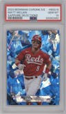 Matt McLain from the 2023 Bowman Chrome Sapphire Edition set graded by PSA and given an overall grade of 10.