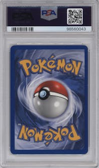 Rocket's Mewtwo ex from the 2004 Pokemon EX set graded by PSA and given an overall grade of 8.
