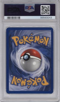 Rocket's Mewtwo ex from the 2004 Pokemon EX set graded by PSA and given an overall grade of 8.