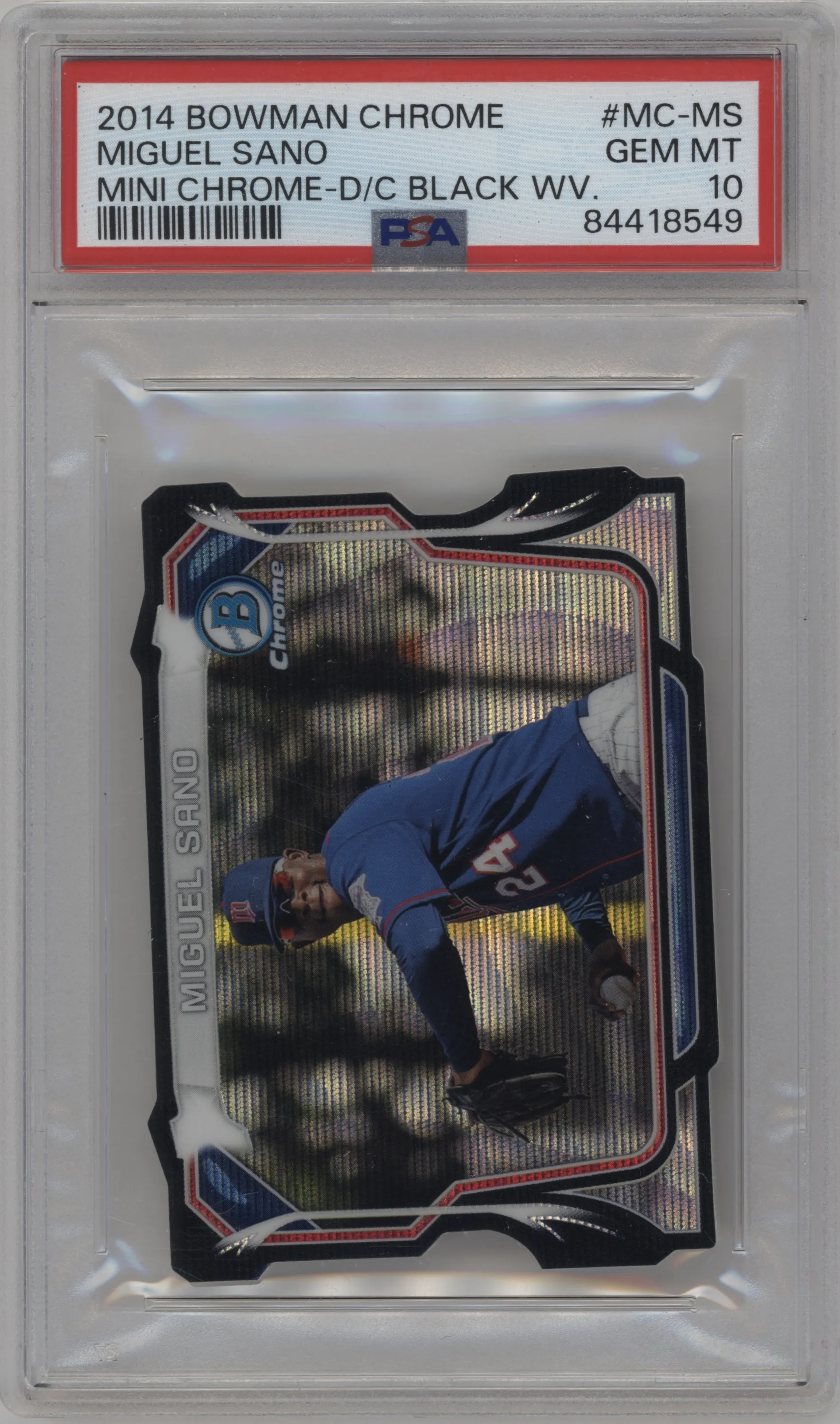 2014 Bowman Chrome Mini Chrome Die-Cut Miguel Sano Black Wave Refractor #MC-MS PSA 10