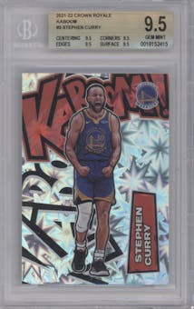 Stephen Curry from the 2021-22 Crown Royale set graded by Beckett and given an overall grade of 9.5.