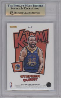 Stephen Curry from the 2021-22 Crown Royale set graded by Beckett and given an overall grade of 9.5.