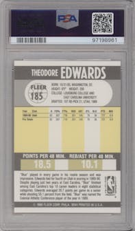 Theodore Edwards from the 1990-91 Fleer set graded by PSA and given an overall grade of 8.