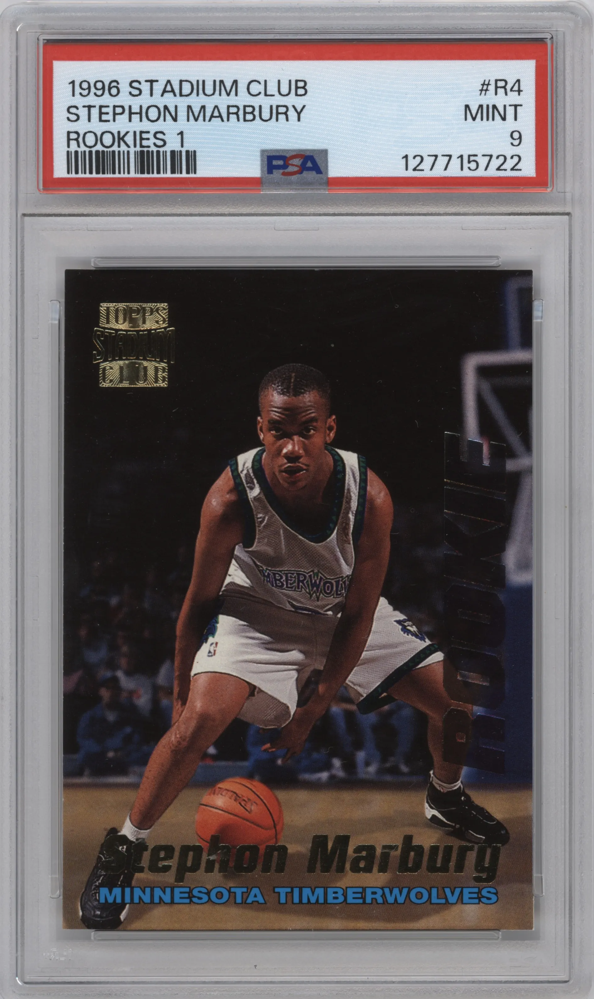1996 Stadium Club Rookie Stephon Marbury PSA 9