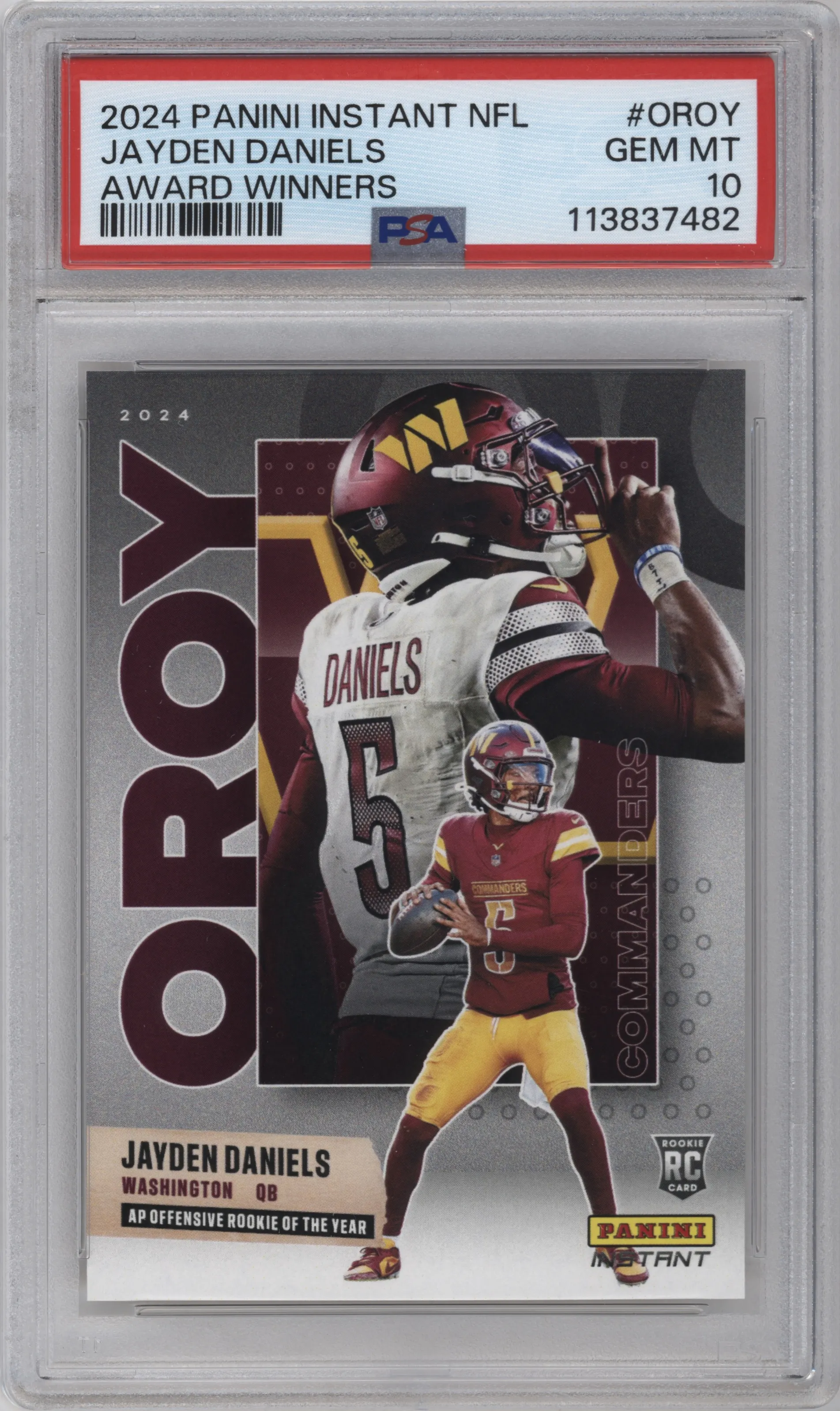 2024 Panini Instant NFL Award Winners Jayden Daniels PSA 10