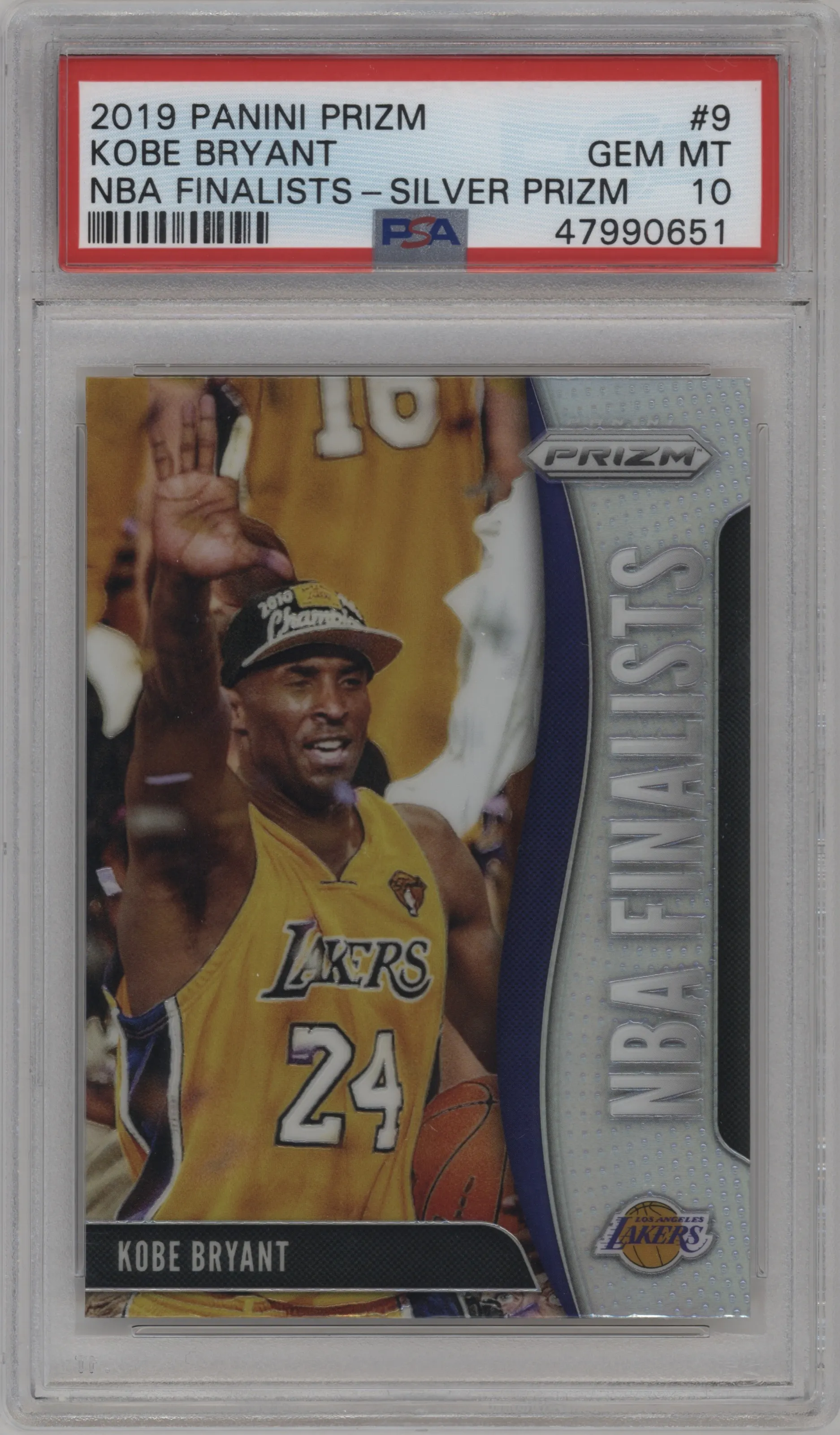 2019 Panini Prizm NBA Finalists Kobe Bryant Silver Prizm #9 PSA 10