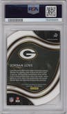 Jordan Love from the 2020 Panini Select set featuring a Die-Cut Orange parallel graded by PSA and given an overall grade of 9.