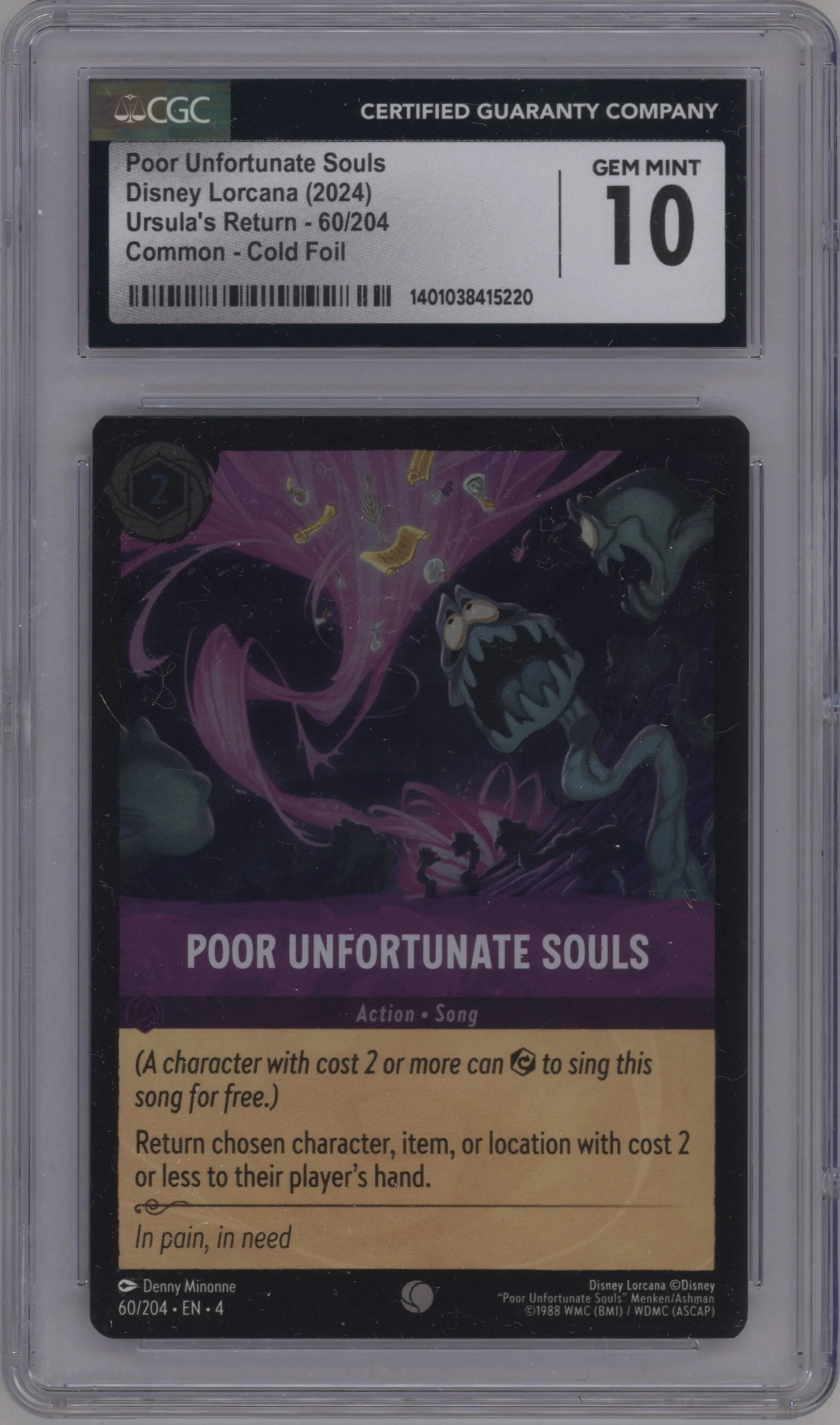 2024 Disney Lorcana Ursula's Return Poor Unfortunate Souls Foil CGC 10