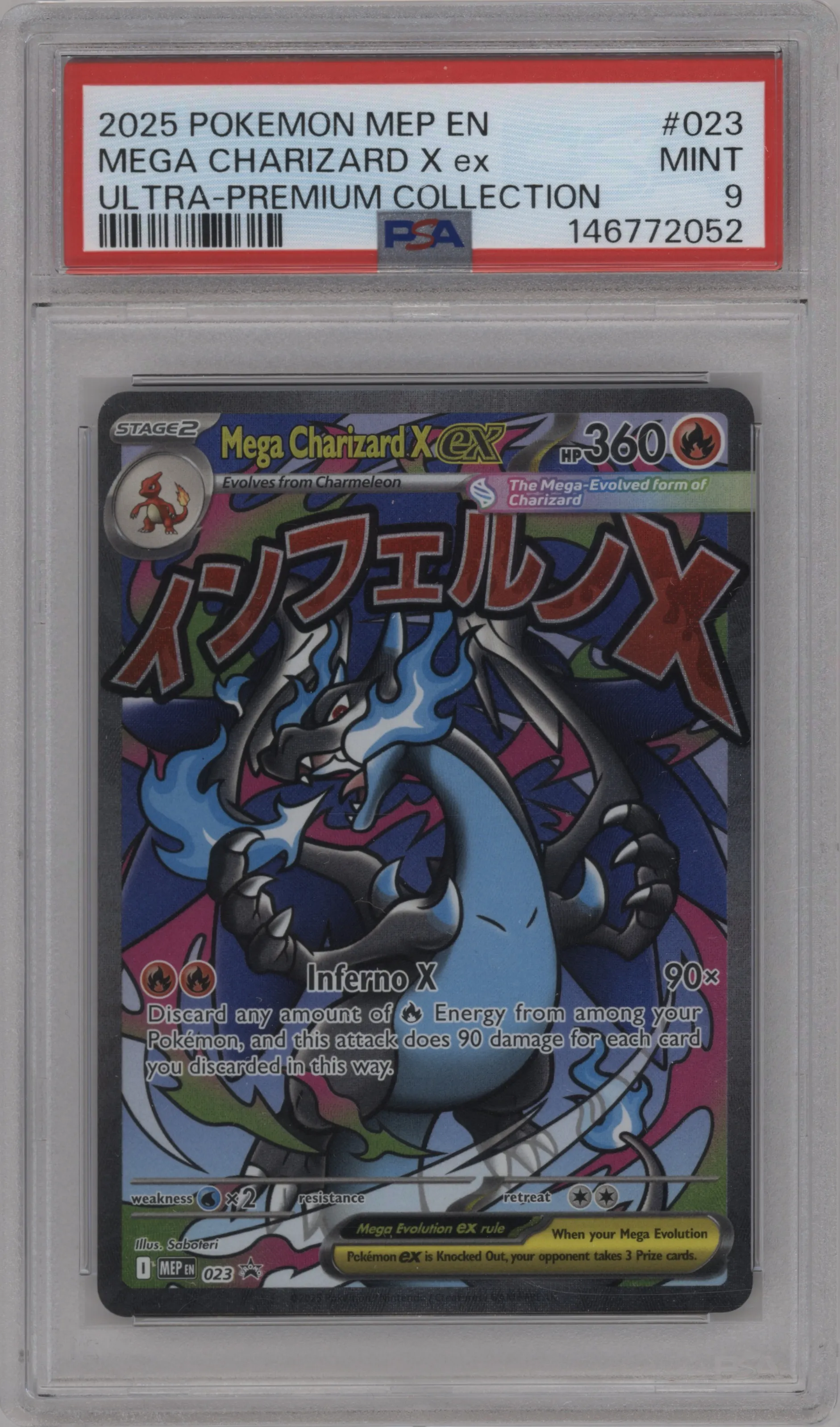 2025 Pokemon Mega Evolution Mega Charizard X ex Mega Charizard ex Ultra Premium Collection PSA 9