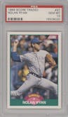 Nolan Ryan from the 1989 Score Rookie & Traded set graded by PSA and given an overall grade of 10.